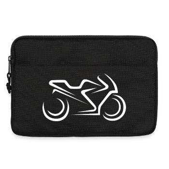 Motorcycle Lines Superbike - Illustration for Bikers - Laptop bag 13" - black - Front