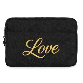 Gold Glitter Love Script Design - Laptop bag 13" - black - Front