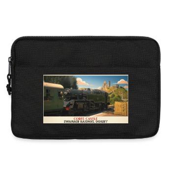 Corfe Castle Steam Train Poster - Laptop bag 13" - black - Front