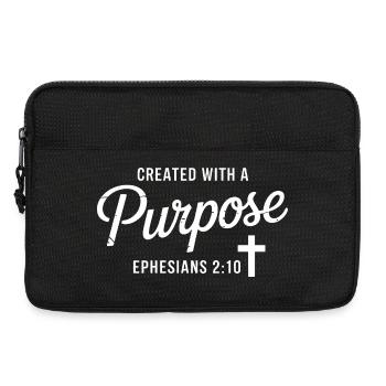 Purpose Driven Faith Cross Ephesians 2:10 - Laptop bag 13" - black - Front