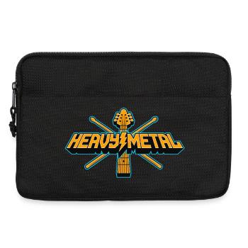 Heavy Metal 3D-Logo mit Gitarre und Drumsticks - Laptoptasche 13" - Schwarz - Vorne