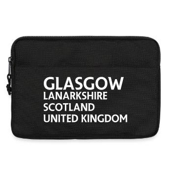 Glasgow – Scotland Textdesign - Laptoptasche 13" - Schwarz - Vorne