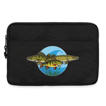 Perche, brochet, zander, prédateur, pêche - Sacoche pour ordinateur portable 13 pouces - noir - Devant