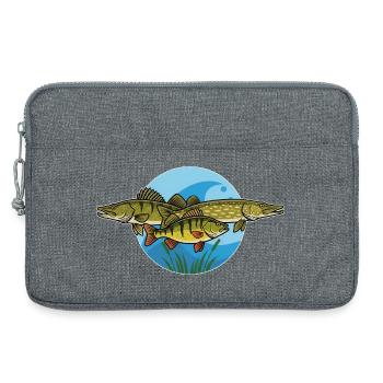 Perch, pike, zander, predator, fishing - Laptop bag 13" - heather grey - Front