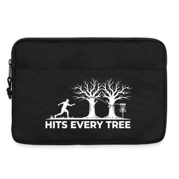 Hit Every Tree – Design drôle de disc golf - Sacoche pour ordinateur portable 13 pouces - noir - Devant