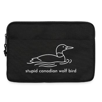 Monochrome Duck Line Art on Water - Laptop bag 13" - black - Front
