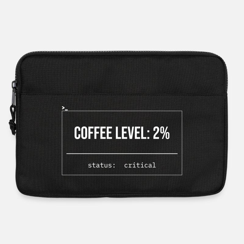 Kaffee Level 2% – Kritischer Status - Laptoptasche 13" - Schwarz