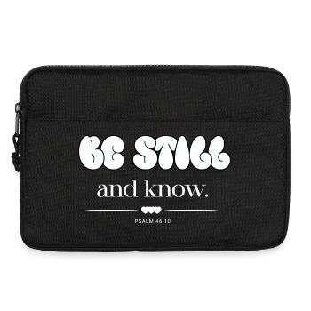 Be still and know bubble letters Psalm 46:10 - Laptop bag 13" - black - Front