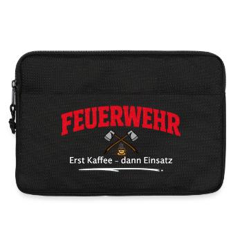 lustiger Feuerwehr Spruch für den Feuerwehrmann - Laptoptasche 13" - Schwarz - Vorne