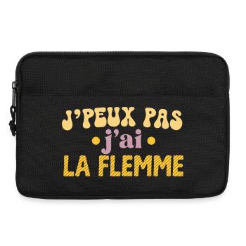 J'peux pas j'ai la flemme - Sacoche pour ordinateur portable 13 pouces - noir - Devant