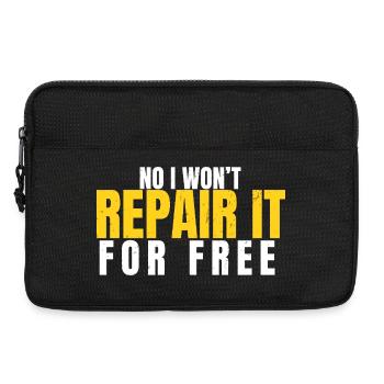 Nein, ich werde es nicht kostenlos reparieren. Lustiges Angebot - Laptoptasche 13" - Schwarz - Vorne