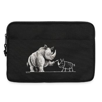 Nashorn Höhlenmalerei Steinzeit Tierhumor - Laptoptasche 13" - Schwarz - Vorne