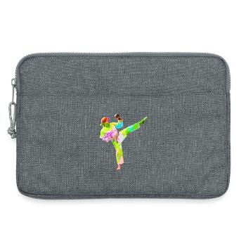 Bunte Karateka - Laptoptasche 13" - Grau meliert - Vorne