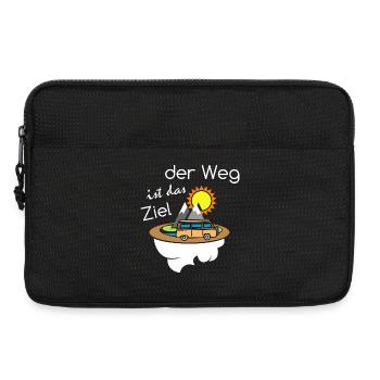 der Weg ist das Ziel Camper Camping Van Reisen - Laptoptasche 13" - Schwarz - Vorne
