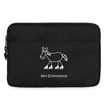 färt schlittschuh, Pferd, eislaufen, Wintersport - Laptoptasche 13" - Schwarz - Vorne