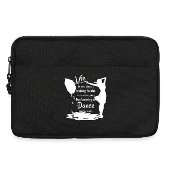 Lebensweisheit mit tanzender Silhouette - Laptoptasche 13" - Schwarz - Vorne