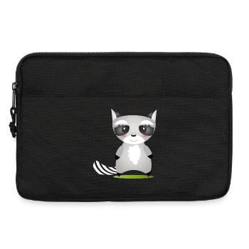 niedlicher Waschbär im Comic Stil, zum lieb haben - Laptoptasche 13" - Schwarz - Vorne