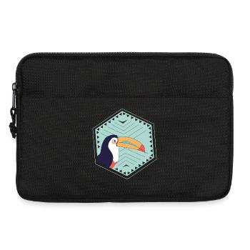 Colorful toucan - turquoise - Laptop bag 13" - black - Front