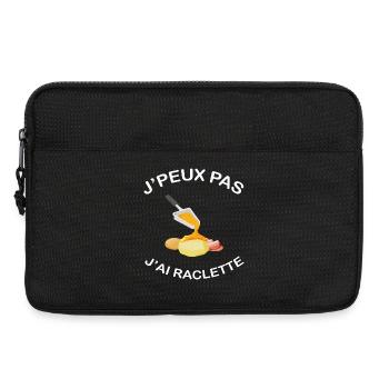 J'peux pas j'ai raclette Humour Cadeau raclette - Sacoche pour ordinateur portable 13 pouces - noir - Devant