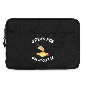 J'peux pas j'ai raclette Humour Cadeau raclette - Sacoche pour ordinateur portable 13 pouces - noir - Devant