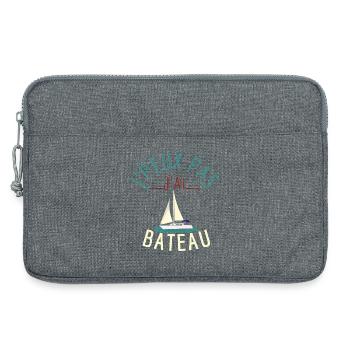 j'peux pas j'ai bateau - Sacoche pour ordinateur portable 13 pouces - gris chiné - Devant