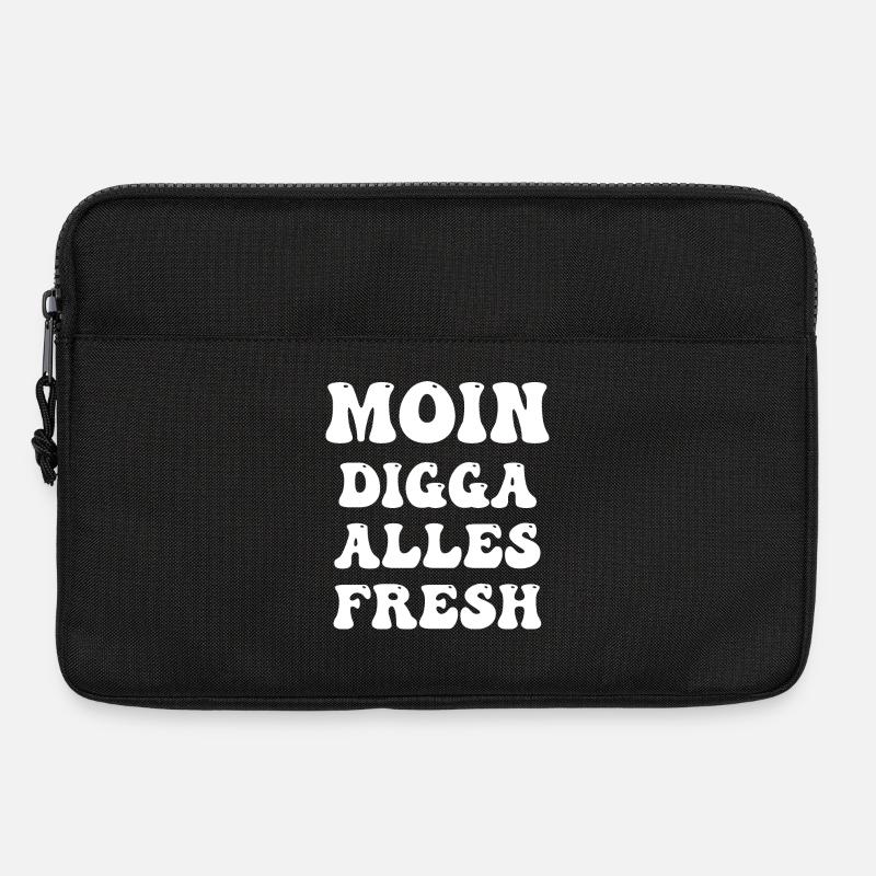 moin digga alles fresh - Laptoptasche 13" - Schwarz