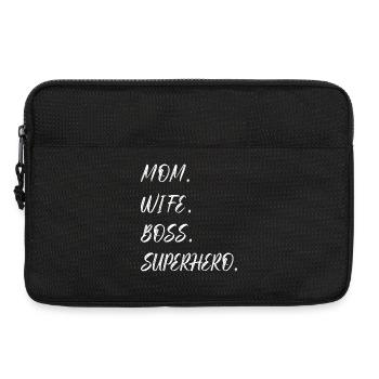 Maman Femme Super-héros - Sacoche pour ordinateur portable 13 pouces - noir - Devant