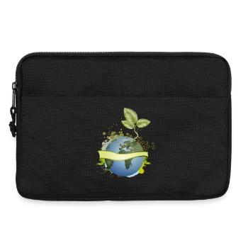 Samenkorn in der Erde entfaltet sich mit Banner - Laptoptasche 13" - Schwarz - Vorne
