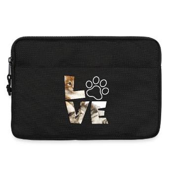 Niedliche Katzenliebe Illustration - Laptoptasche 13" - Schwarz - Vorne