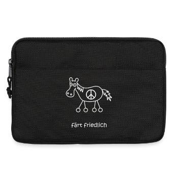 färt friedlich, Frieden, Peace, lustiges Pferd - Laptoptasche 13" - Schwarz - Vorne
