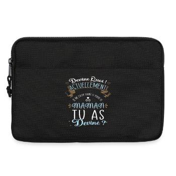 Devine quoi ! Je me cache dans le ventre de Maman - Sacoche pour ordinateur portable 13 pouces - noir - Devant