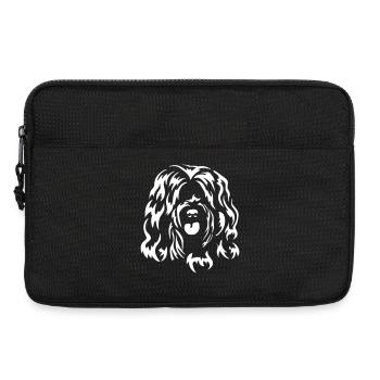 Tibet Terrier Kopf "Black Edition" - Laptoptasche 13" - Schwarz - Vorne