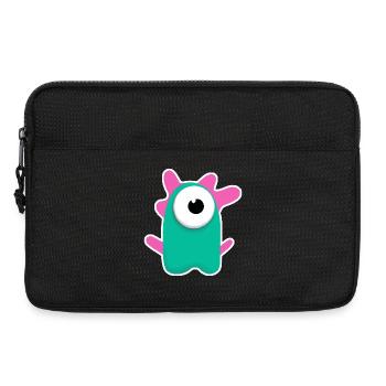 Niedlicher türkisfarbener Zyklop | Lustiges pinkes Monster - Laptoptasche 13" - Schwarz - Vorne
