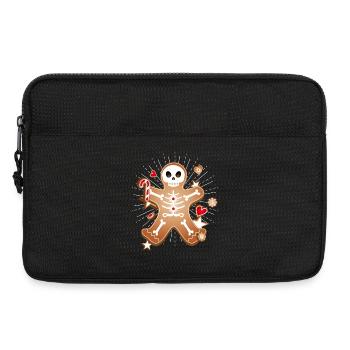 Lebkuchenmann Sugar Skull Dekor für Weihnachten - Laptoptasche 13" - Schwarz - Vorne