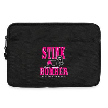 Baby girl pink diaper - stink bomber on the road - Laptop bag 13" - black - Front