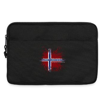 Flag of Norway grunge - Laptop bag 13" - black - Front