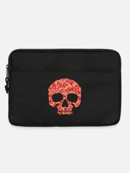 Totenkopf mit Blumen - Laptoptasche 13" - Schwarz