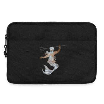 geheimnisvoller Wassermann mit Dreizack und Flosse - Laptoptasche 13" - Schwarz - Vorne