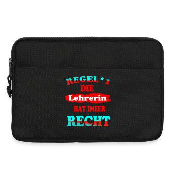 Regel 1 Die Lehrerin hat immer recht - Laptoptasche 13" - Schwarz - Vorne