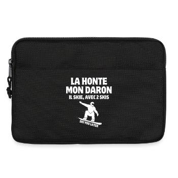 ski, faire du ski, station de ski - Sacoche pour ordinateur portable 13 pouces - noir - Devant