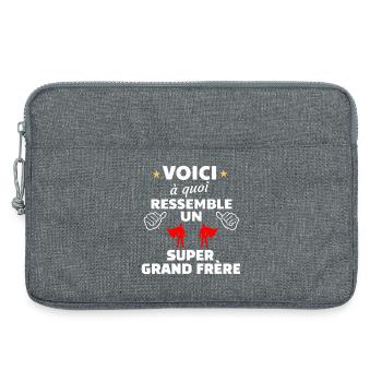 Frère Super Héros Inspirant - Sacoche pour ordinateur portable 13 pouces - gris chiné - Devant