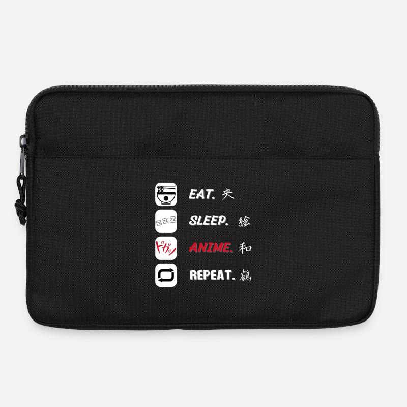 Eat Sleep Anime Repeat - Laptoptasche 13" - Schwarz