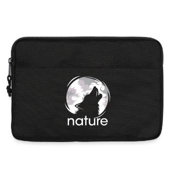 natur wolf mond jaulen Abend Nacht Schatten Logo - Laptoptasche 13" - Schwarz - Vorne