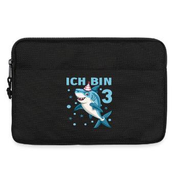 3 Geburtstag Haie 3 Jahre Kinder Jungen Hai Spruch - Laptoptasche 13" - Schwarz - Vorne