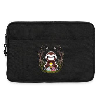 Easter Sloth with Easter Eggs in Spring - Laptop bag 13" - black - Front