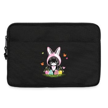 Ostern Katze Ostereier Hasenkostüm - Laptoptasche 13" - Schwarz - Vorne