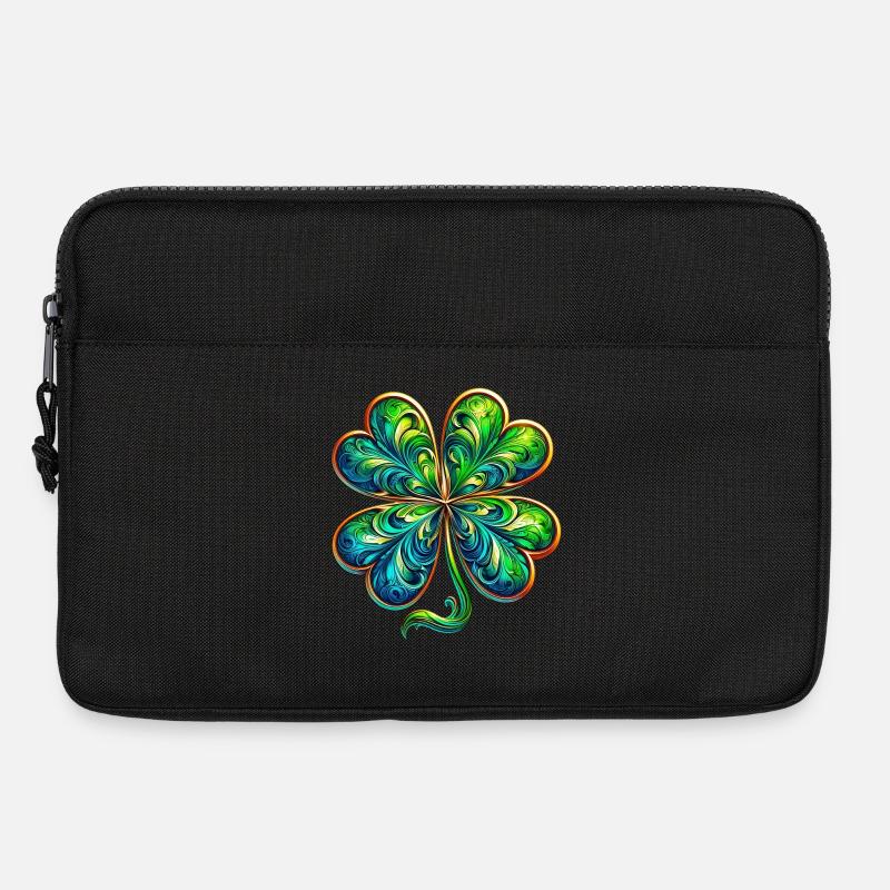 Vierblättriges Kleeblatt - Laptoptasche 13" - Schwarz