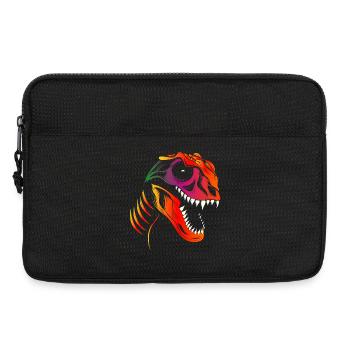 Crâne de dinosaure coloré tête de Tyrannosaurus Rex - Sacoche pour ordinateur portable 13 pouces - noir - Devant