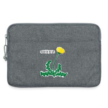 Lebendige Löwenzahnillustration mit 🌞 Motivation! - Laptoptasche 13" - Grau meliert - Vorne