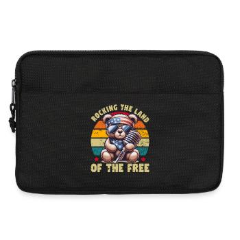 Cute Bear USA America Music Patriot Retro - Laptop bag 13" - black - Front
